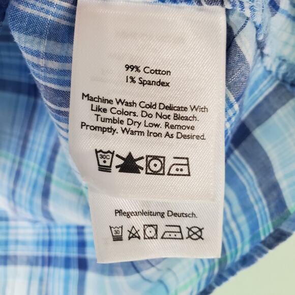 Eddie Bauer Womens Blue Plaid Sleeveless Lightweight Top Size Medium Outdoor - Picture 5 of 8